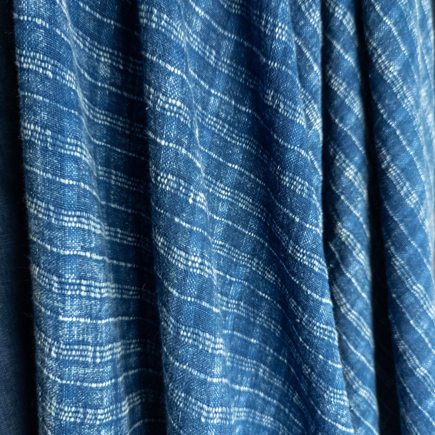 Woven Check Indigo Cotton Fabric | 100% Cotton - Textile Traders