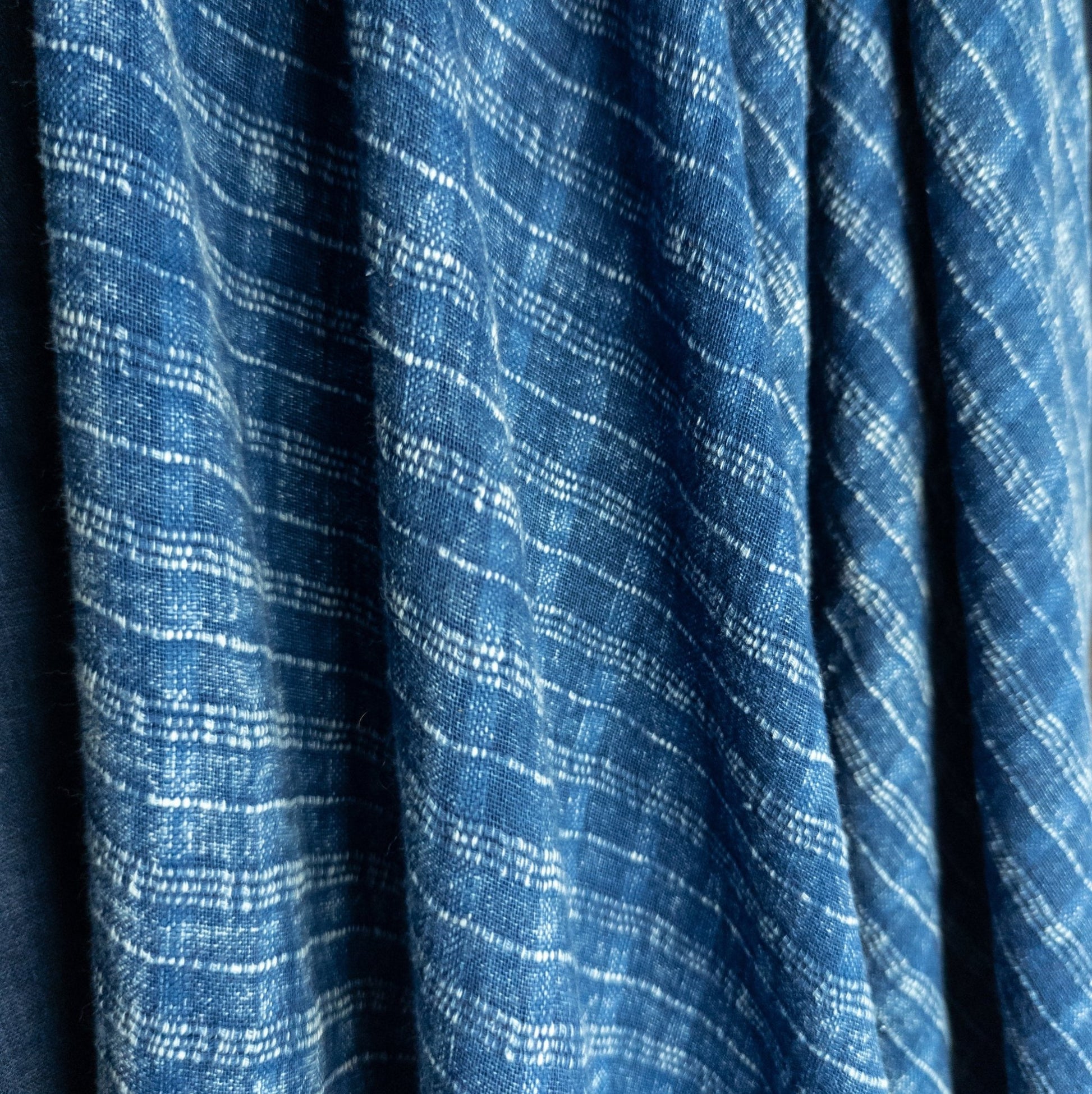 Woven Check Indigo Cotton Fabric | 100% Cotton - Textile Traders