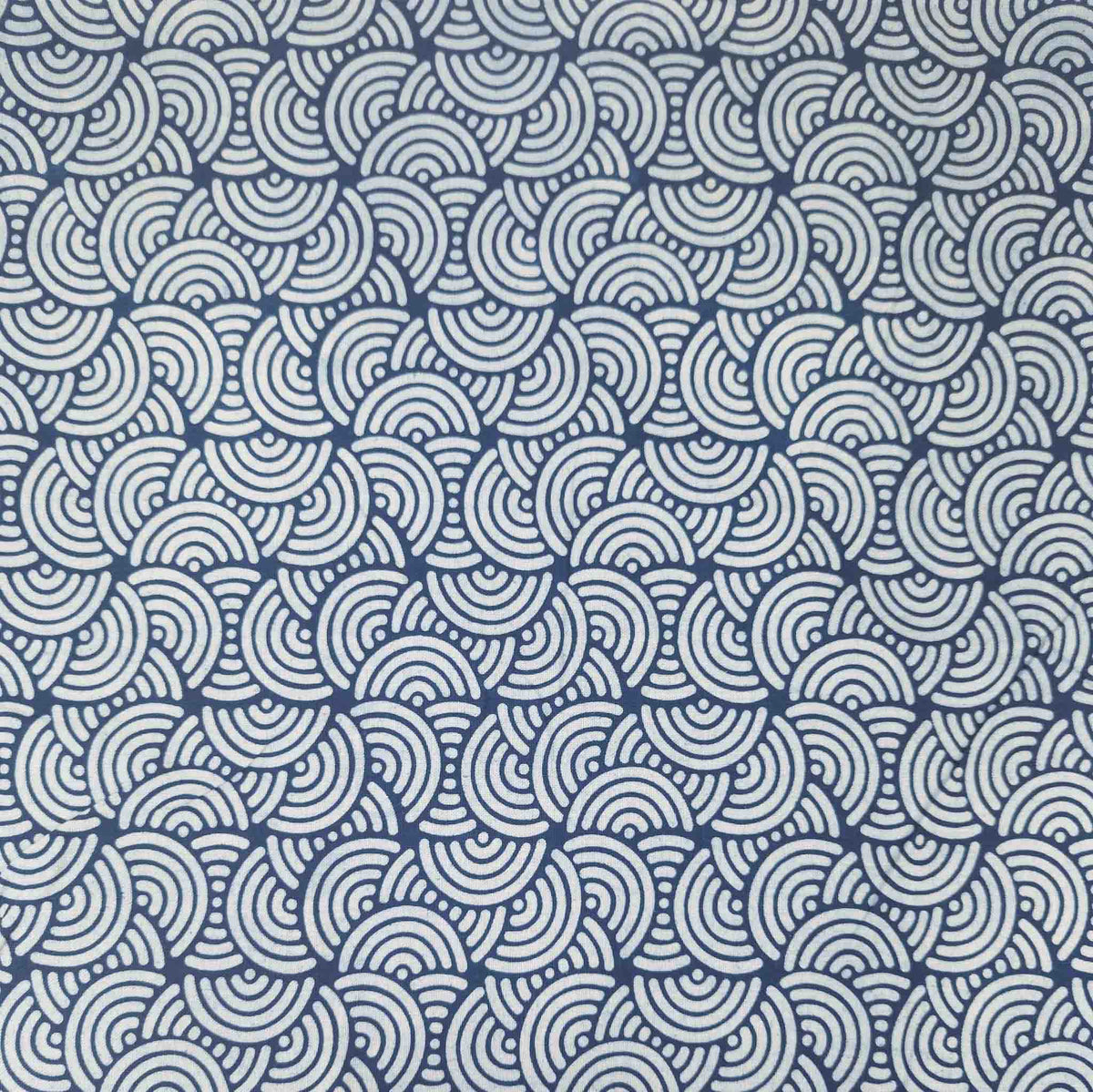 Indigo Fabric - Japanese Seigaiha Pattern | Textile Traders UK
