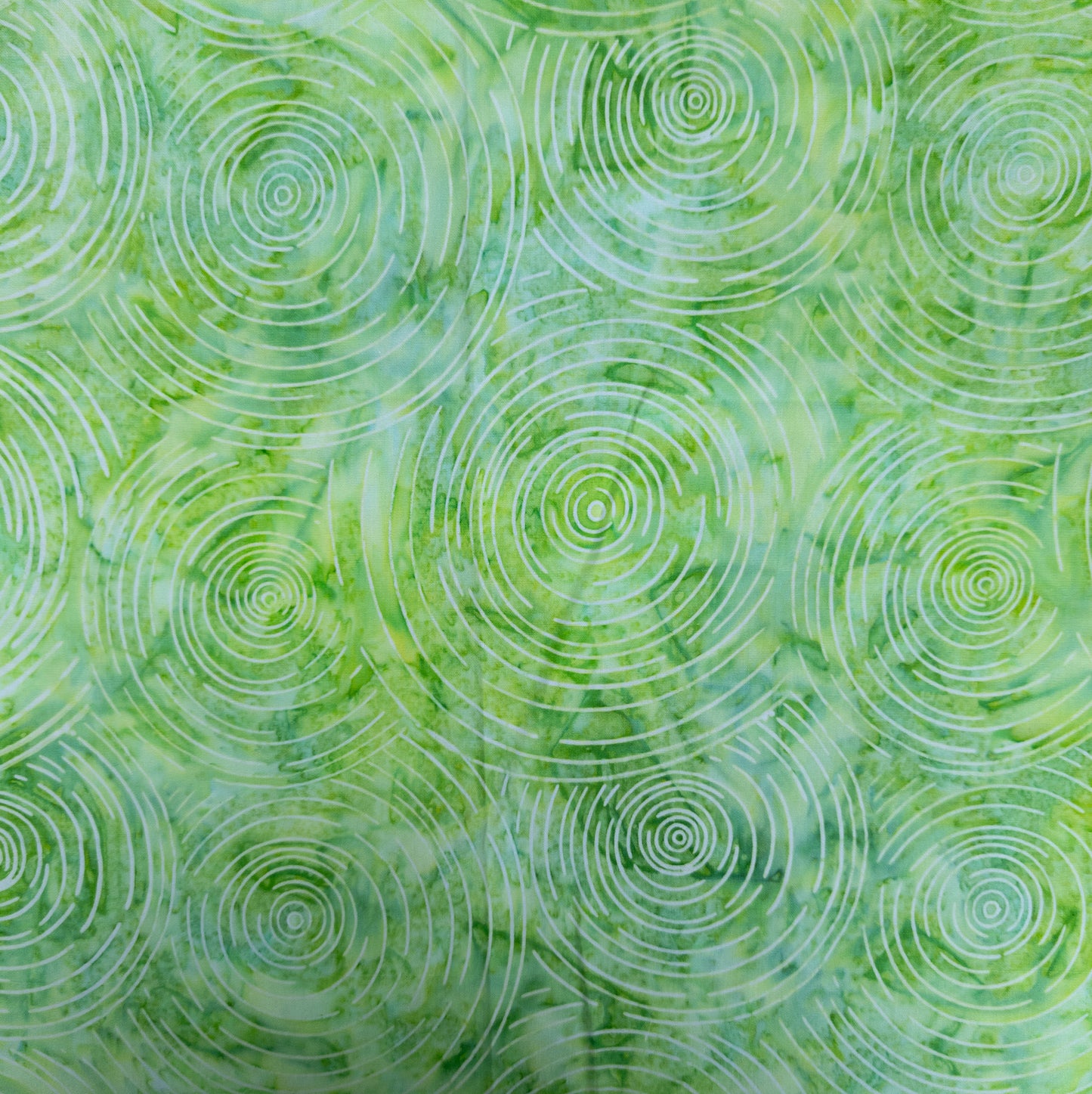 Cotton Batik Fabric - Green Ripples | Bright Green | 112cm Wide