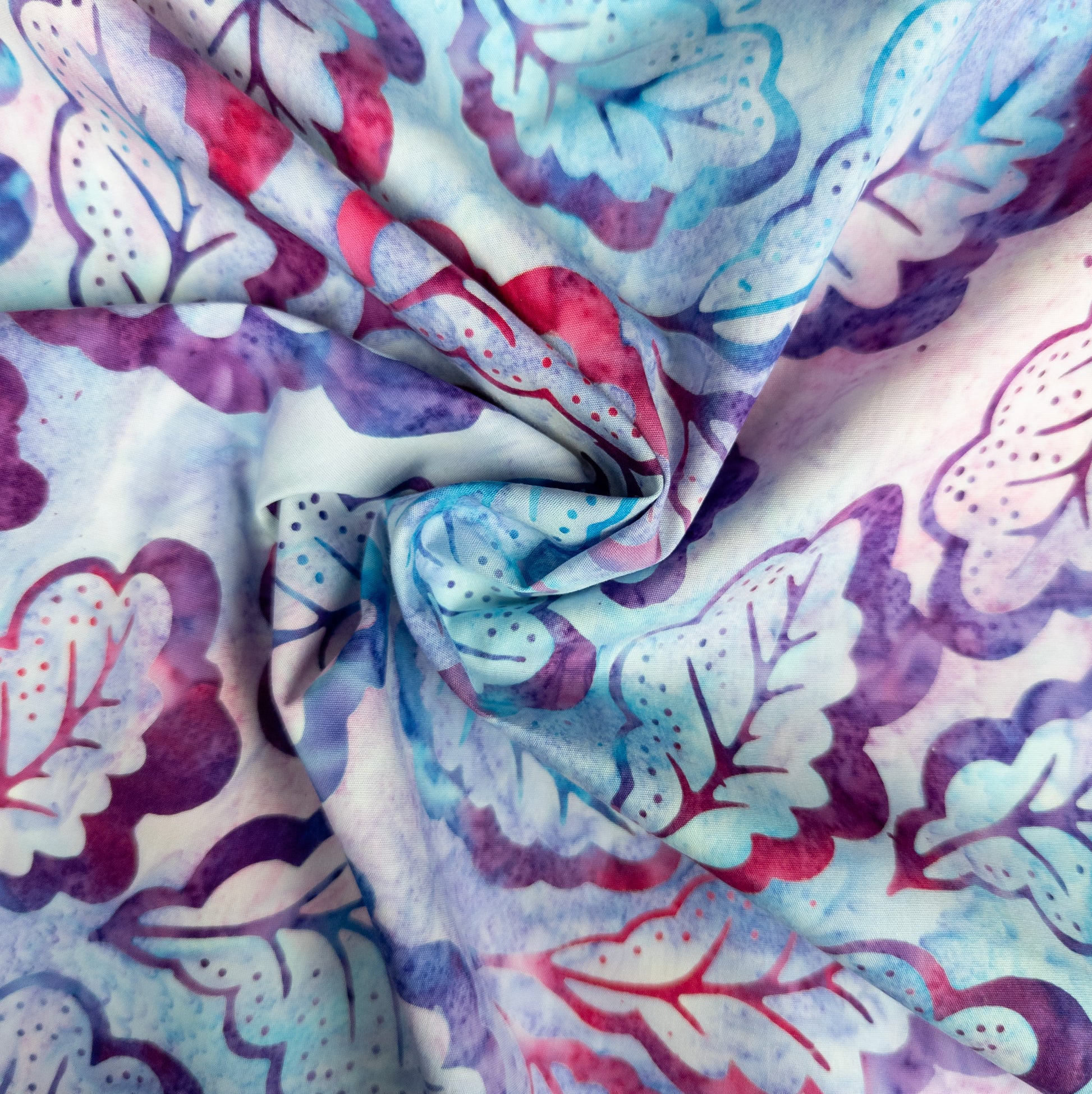 Java Batik Fabric - Oak Leaf Print