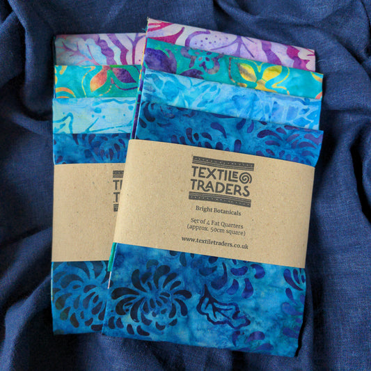Botanical Fat Quarter Bundle - 4 Pieces | Modern Batik Quilting Fabric