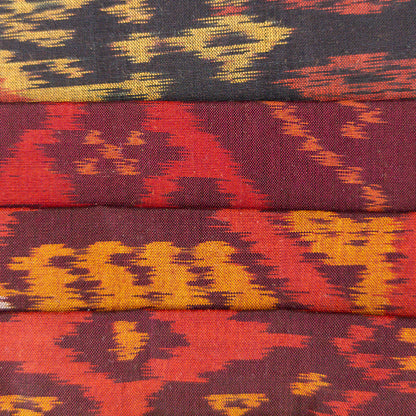 Fat Quarter Set - Orange And Red Ikat - 4 pack