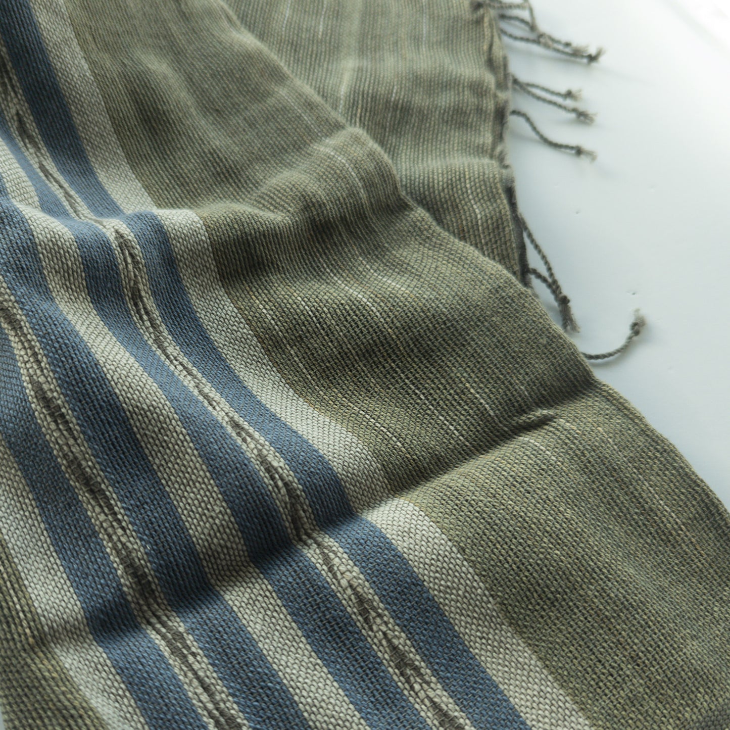 Natural Dye Cotton Scarf  | Handwoven in Thailand | 45cm x 170cm