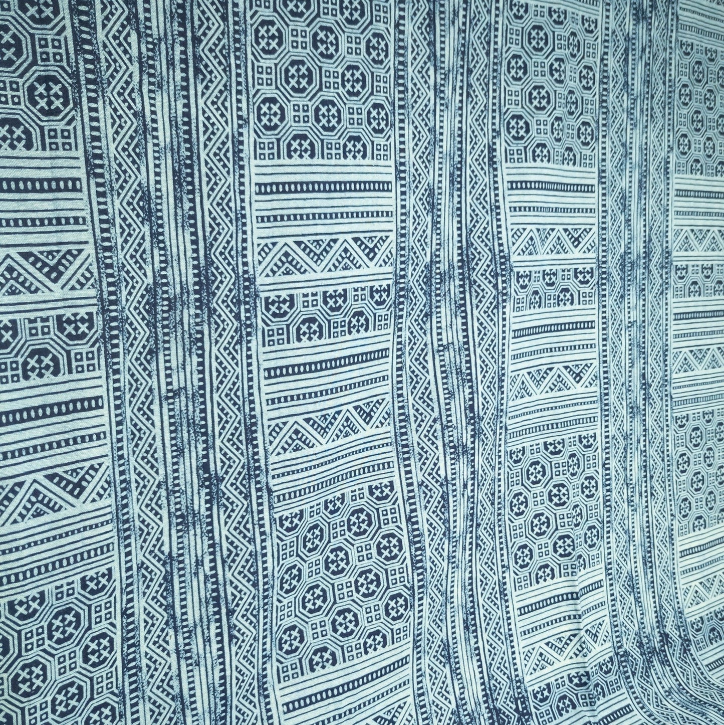 Hmong Style Patterned Indigo | Fabric Meterage | 114cm Wide - Textile Traders