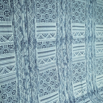 Hmong Style Patterned Indigo | Fabric Meterage | 114cm Wide - Textile Traders