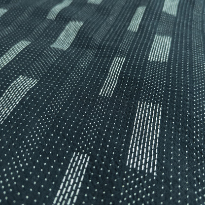 Sashiko Style Fabric | Black Stitched Cotton | 118cm Wide