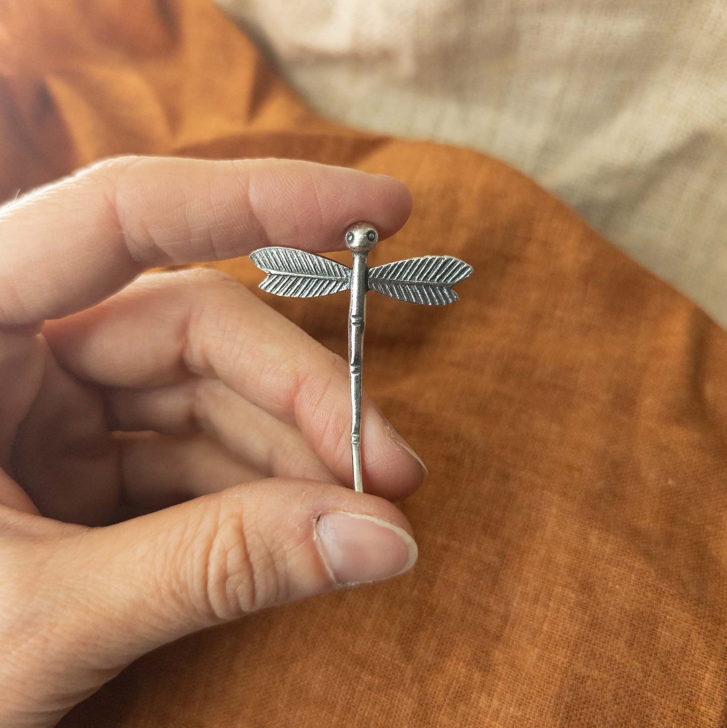 Dragonfly Pendant | Hill Tribe Necklace | Pure Silver Jewellery - Textile Traders