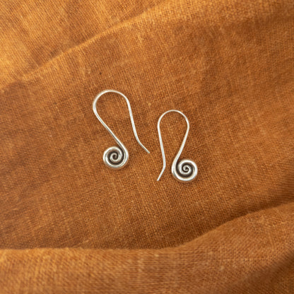 Silver Spiral Earrings | Handmade Tribal Jewellery