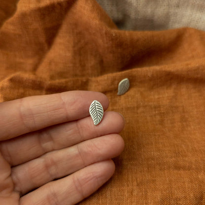 Small Silver Leaf Studs | Karen Hill Tribe Earrings