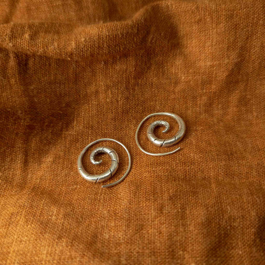 Spiral Hill Tribe Earrings - Handmade Silver Jewellery