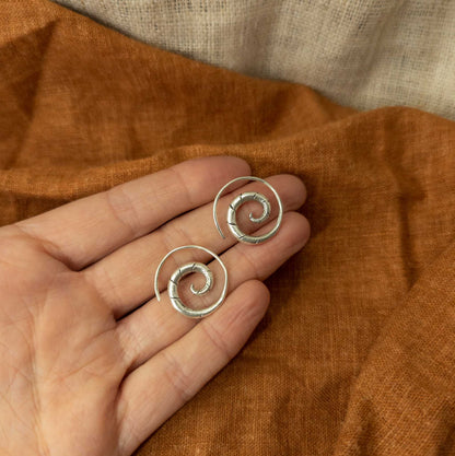 Spiral Hill Tribe Earrings - Handmade Silver Jewellery