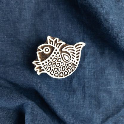 Wooden Printing Block - fish design
