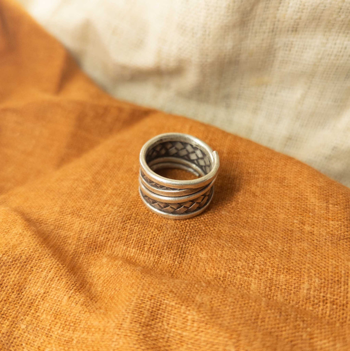 Woven Silver Ring | Karen Hilltribe Jewellery - Textile Traders