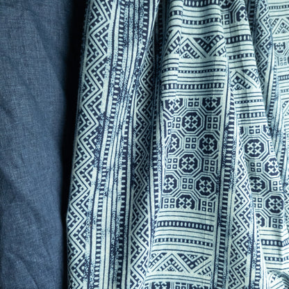 Hmong Style Patterned Indigo | Fabric Meterage | 114cm Wide - Textile Traders