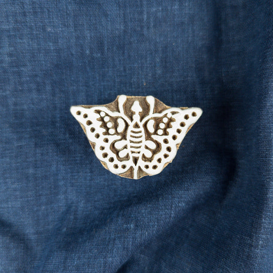 Small Wooden Butterfly Printing Block | Indian Woodblocks