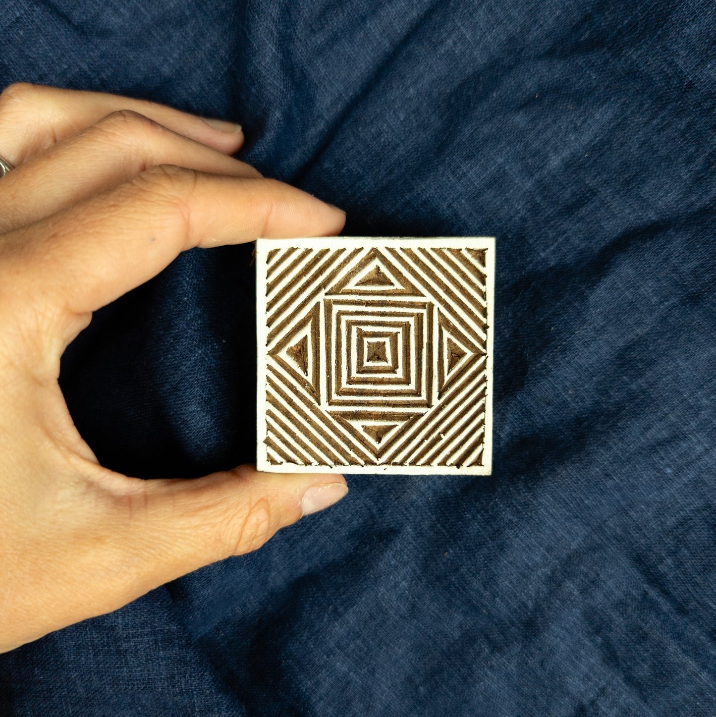 Maze Square Wooden Printing Block - Handcrafted Fabric Printing and Batik Tools