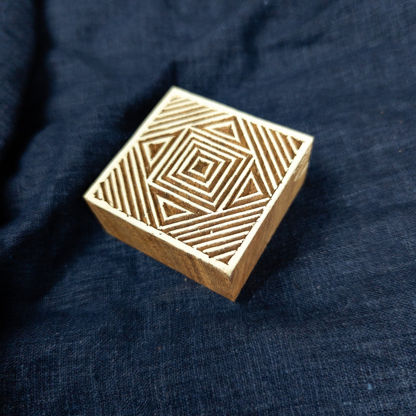 Maze Square Wooden Printing Block - Handcrafted Fabric Printing and Batik Tools