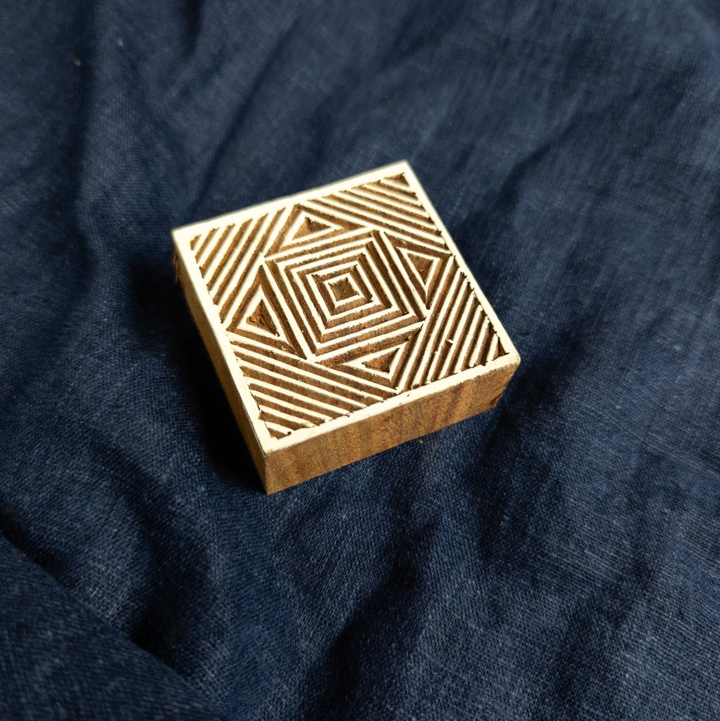 Maze Square Wooden Printing Block - Handcrafted Fabric Printing and Batik Tools