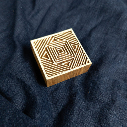 Maze Square Wooden Printing Block - Handcrafted Fabric Printing and Batik Tools
