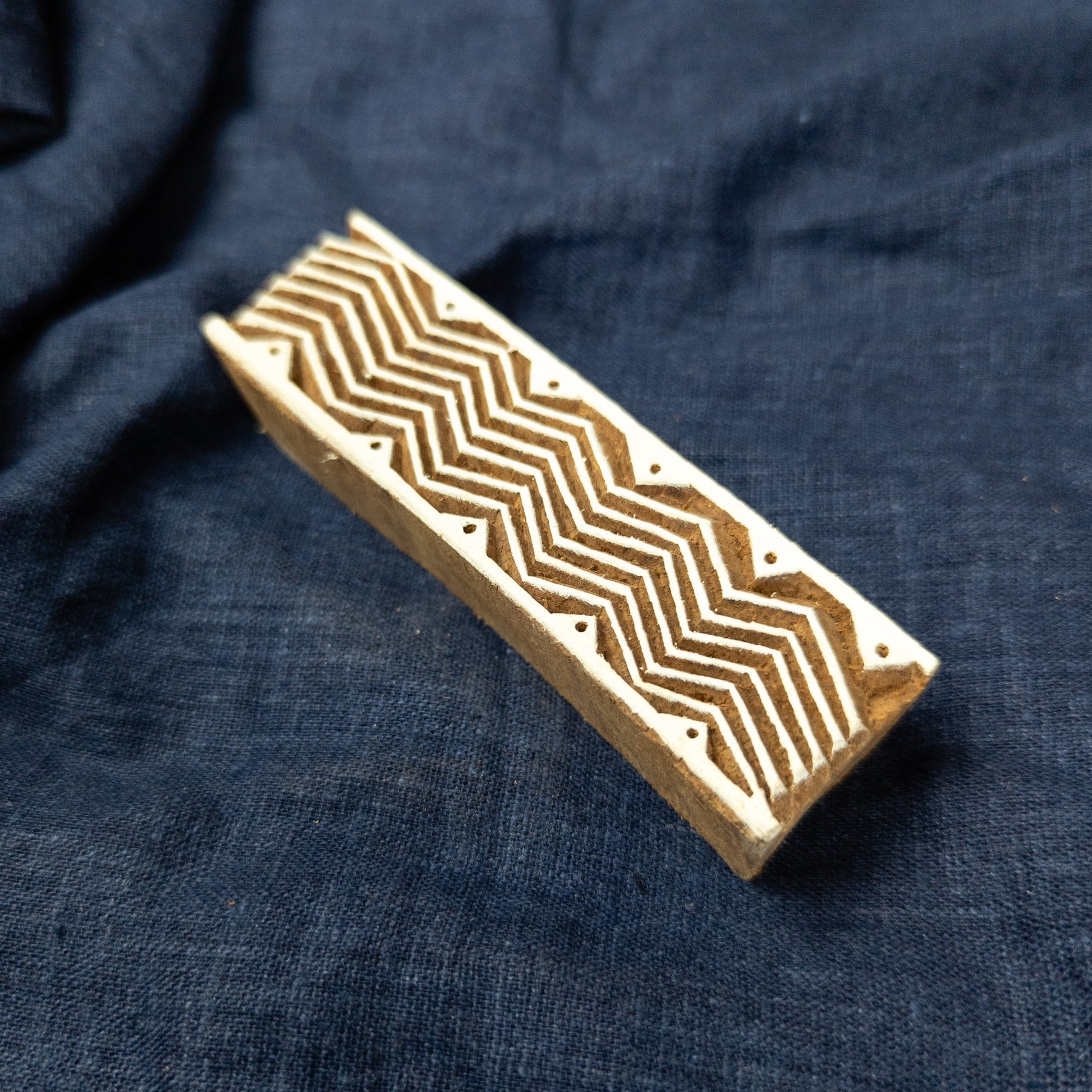 Zig Zag Border Stamp Handmade from Wood in India