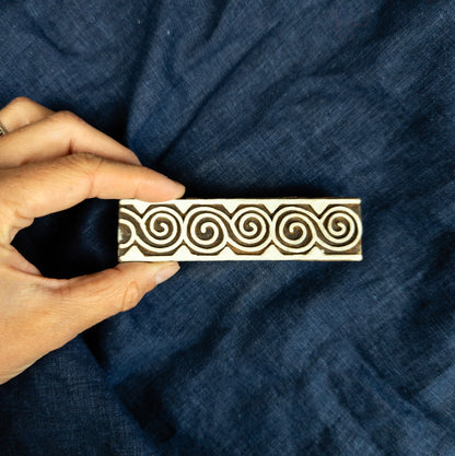 Spiral Border Printing Block | Indian Wooden Stamps and Batik Tools