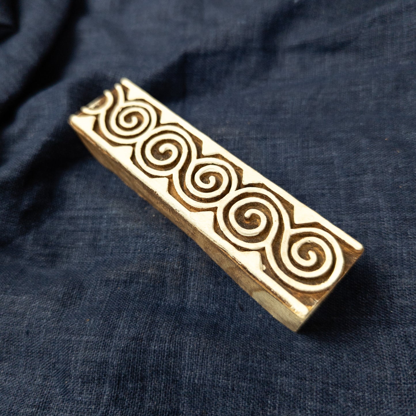 Spiral Border Printing Block | Indian Wooden Stamps and Batik Tools
