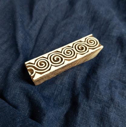 Spiral Border Printing Block | Indian Wooden Stamps and Batik Tools