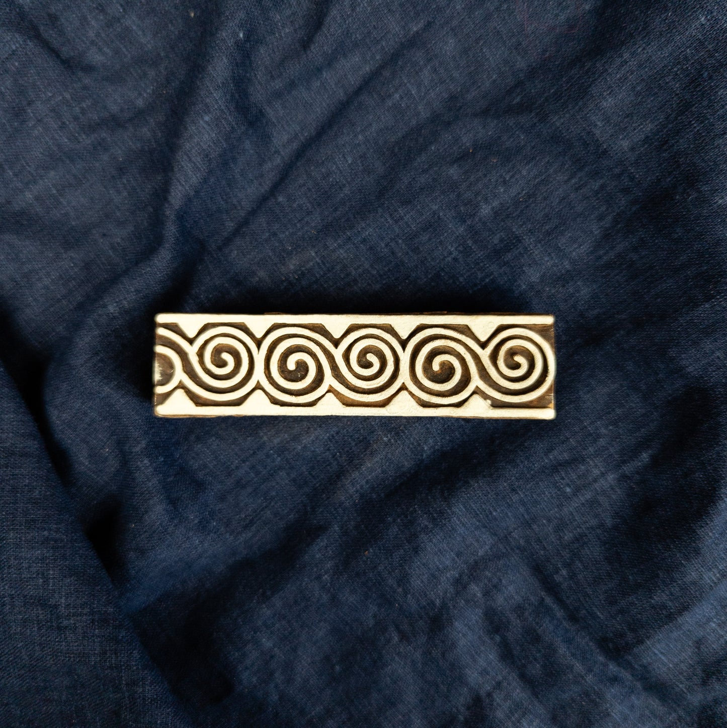 Spiral Border Printing Block | Indian Wooden Stamps and Batik Tools