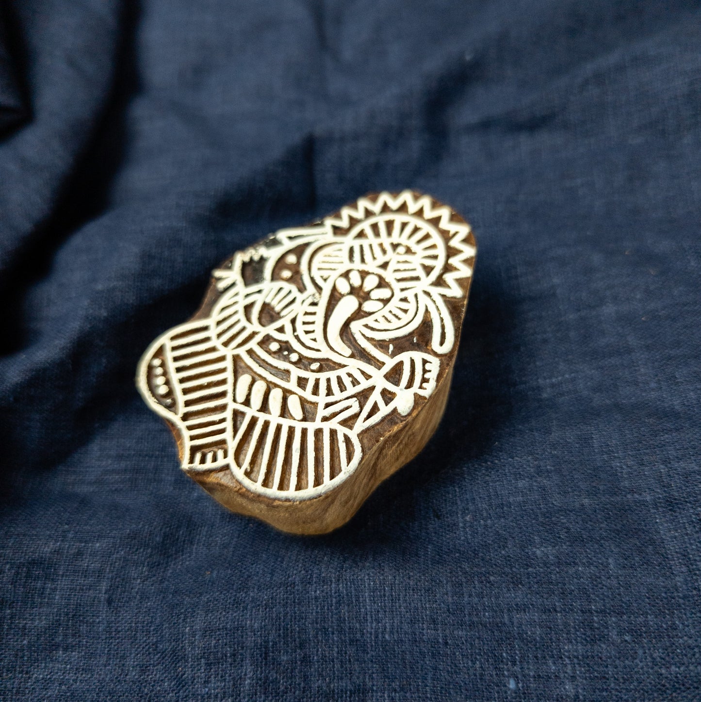 Ganesh Wooden Printing Block - Handcrafted Fabric Printing and Batik Tools
