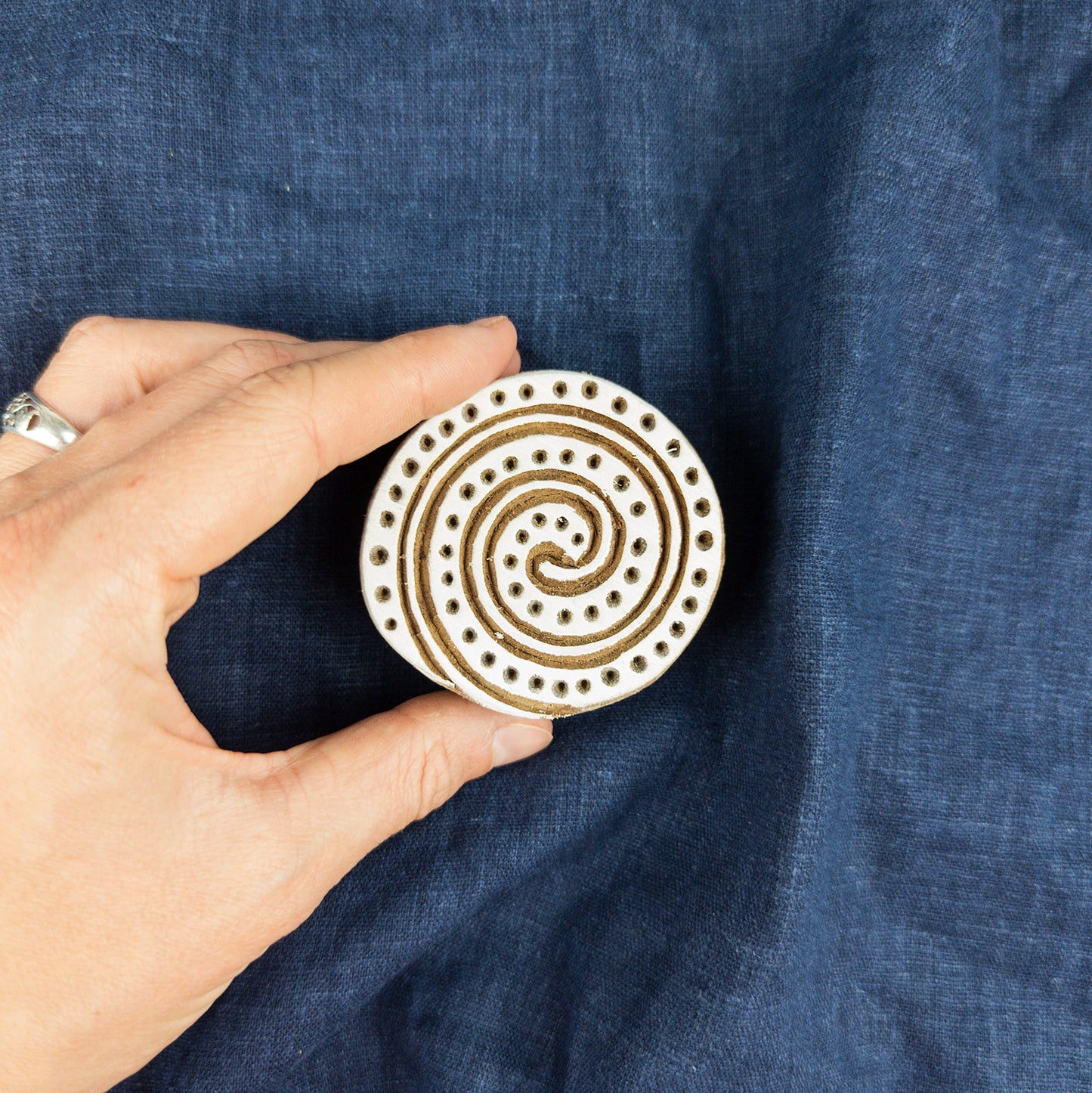 Spotted Spiral Stamp | Indian Wooden Printing Blocks