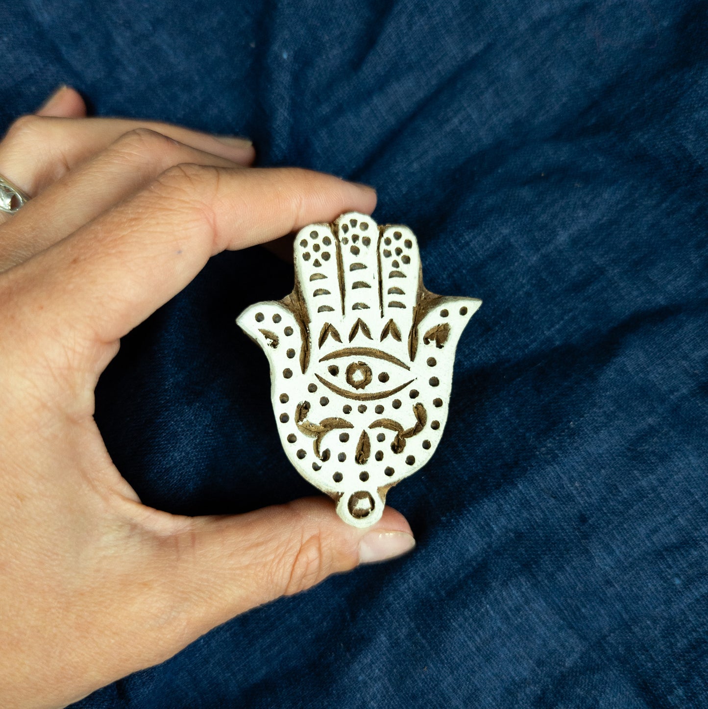 Henna Hand Wooden Printing Block - Handcrafted Fabric Printing and Batik Tools