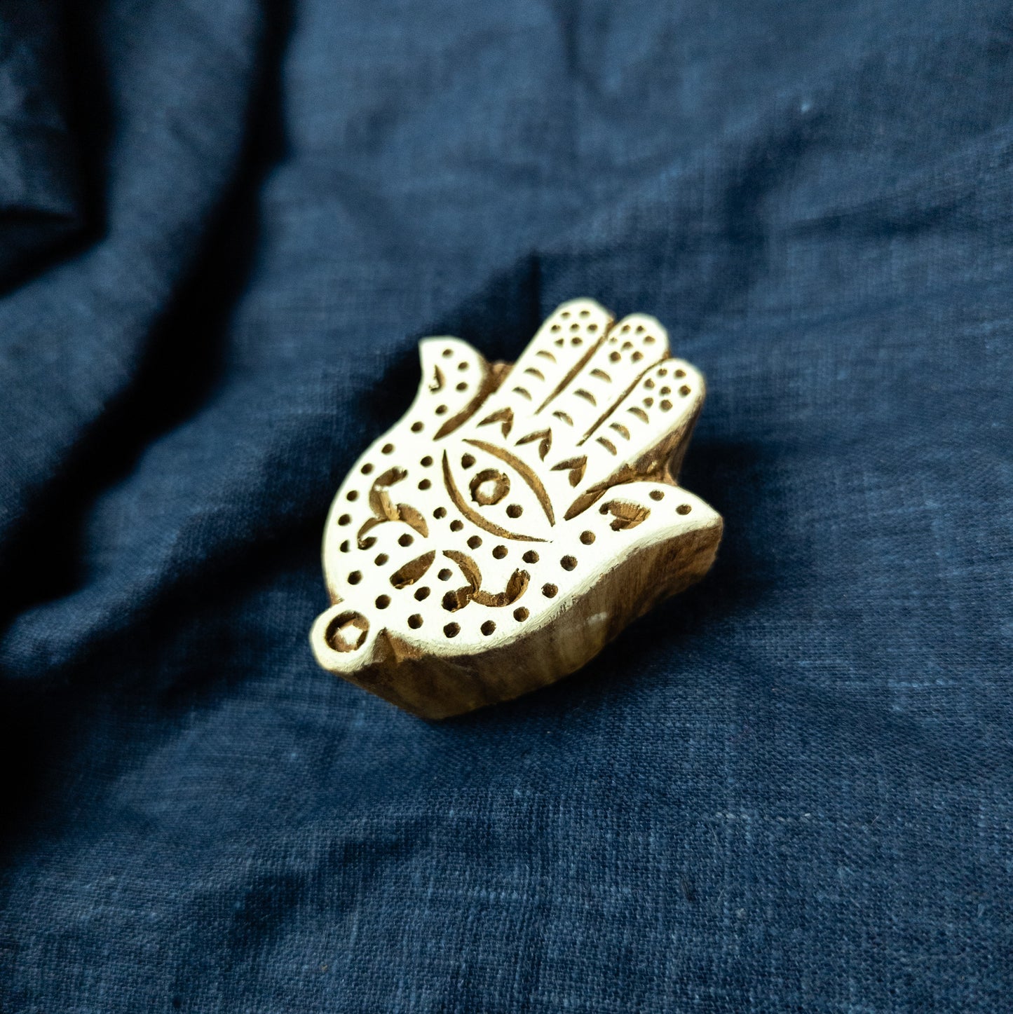 Henna Hand Wooden Printing Block - Handcrafted Fabric Printing and Batik Tools