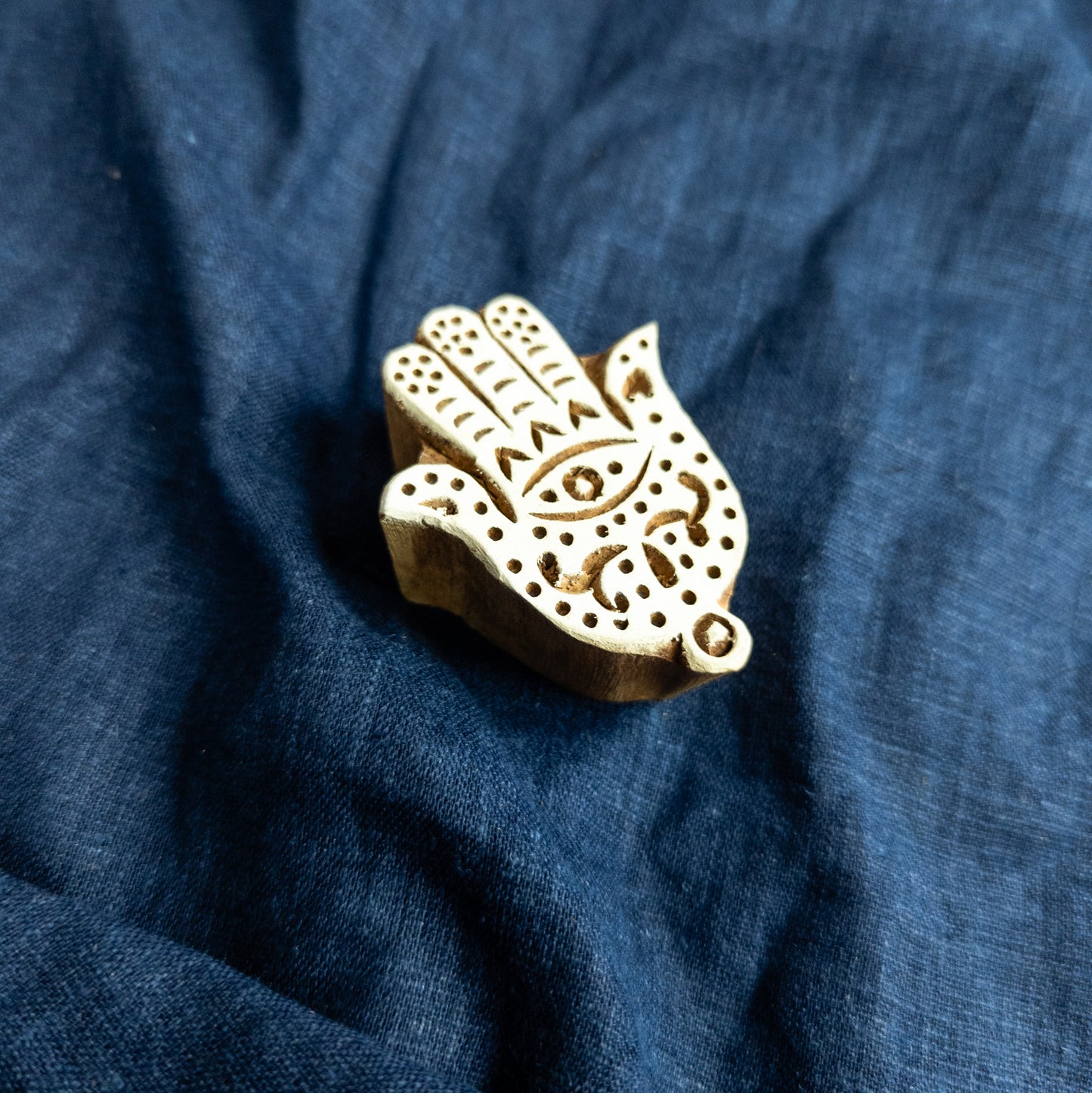 Henna Hand Wooden Printing Block - Handcrafted Fabric Printing and Batik Tools