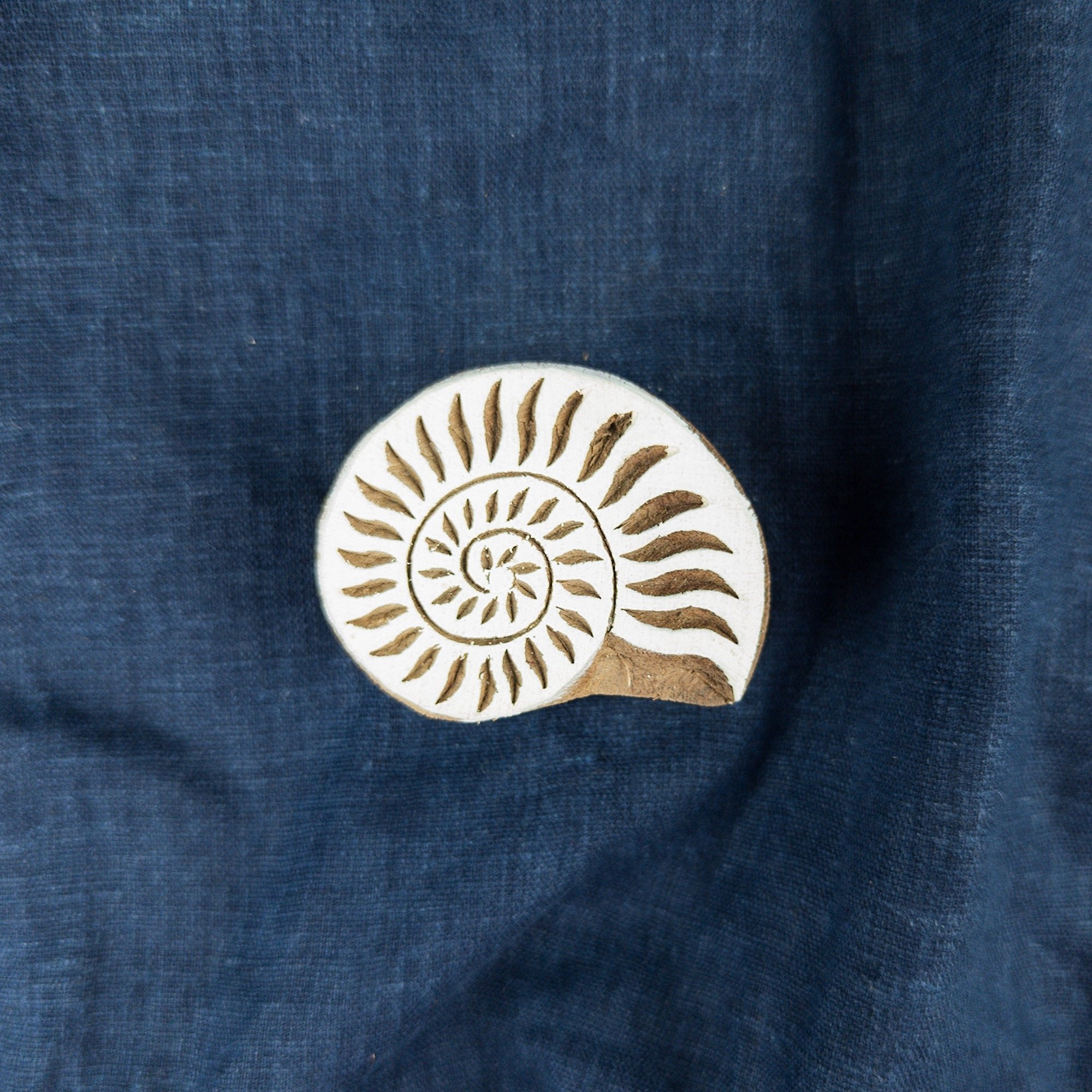 Ammonite Shell Woodblock | Indian Printing Blocks – Textile Traders