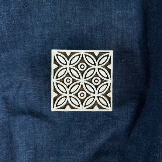 Decorative Square Tile Stamp | Indian Wooden Printing Blocks
