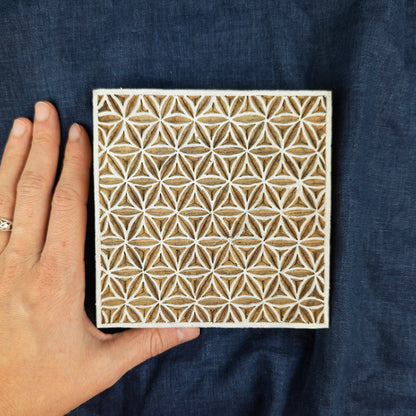Large Geometric Printing Block | Fabric Printing and Batik Stamps