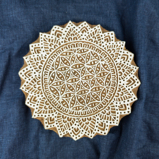 XL Mandala Printing Block | Indian Woodblocks and Batik Stamps