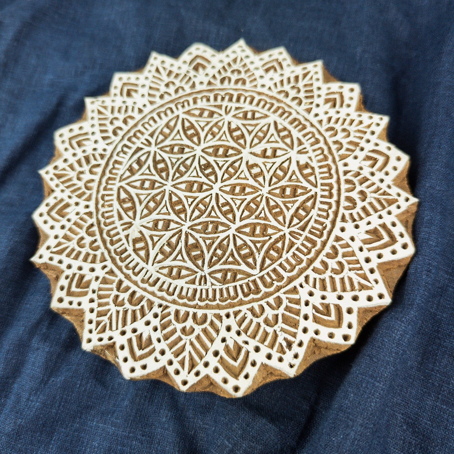 XL Mandala Printing Block | Indian Woodblocks and Batik Stamps