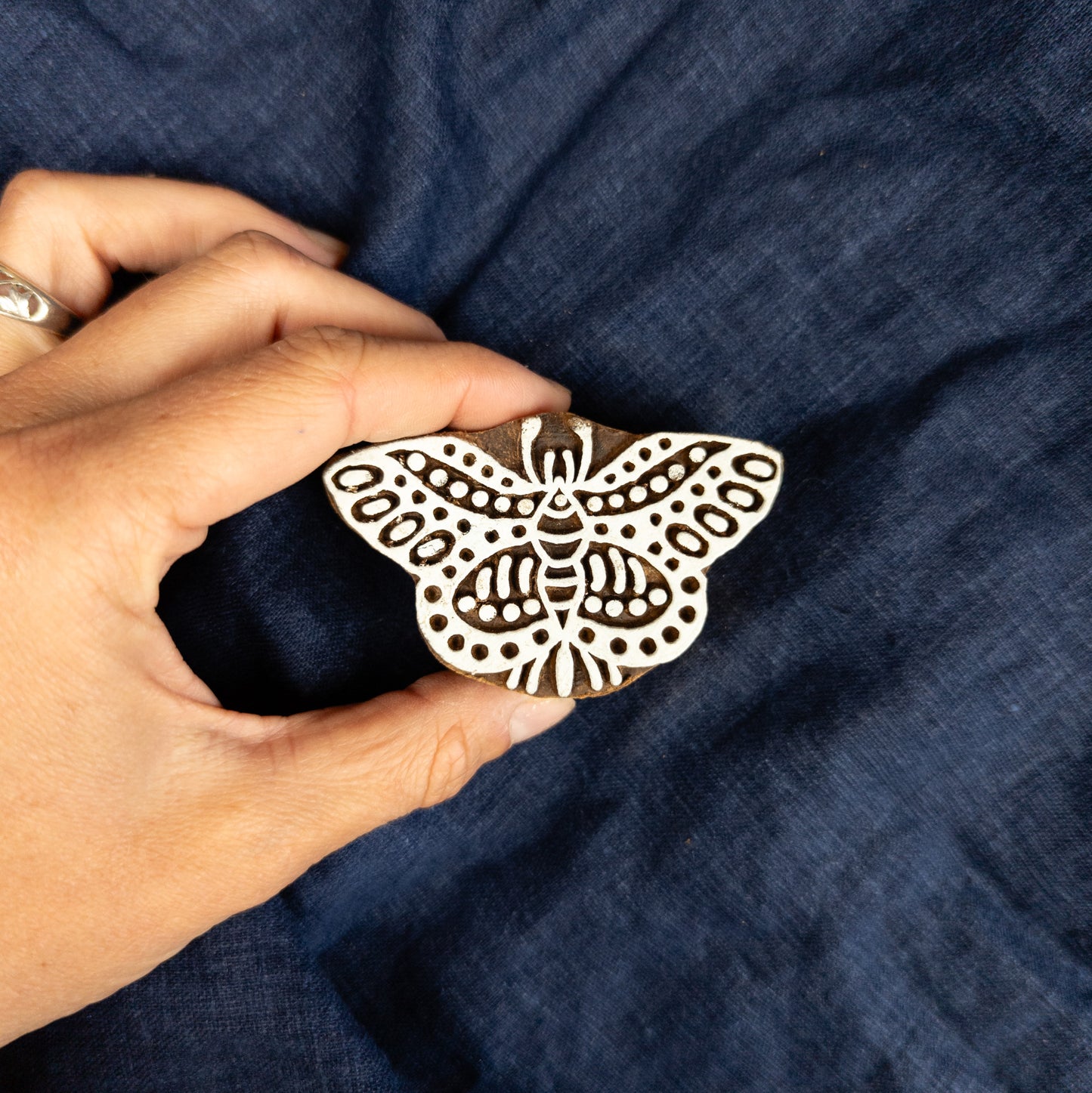 Butterfly Wooden Printing Block - Handcrafted Fabric Printing and Batik Tools