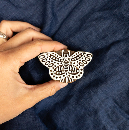 Butterfly Wooden Printing Block - Handcrafted Fabric Printing and Batik Tools