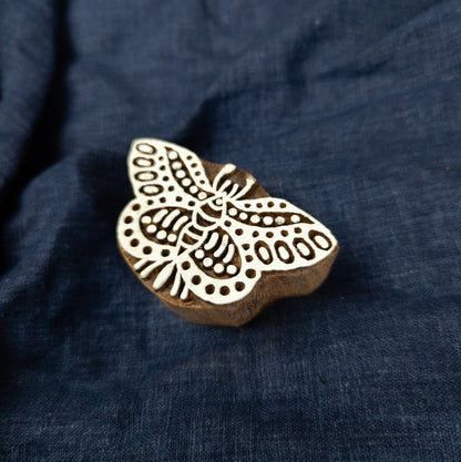 Butterfly Wooden Printing Block - Handcrafted Fabric Printing and Batik Tools