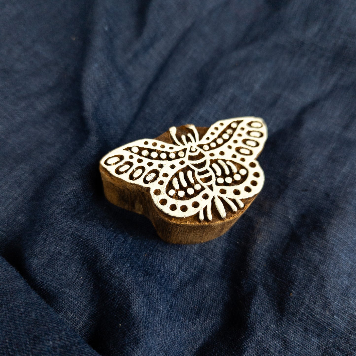 Butterfly Wooden Printing Block - Handcrafted Fabric Printing and Batik Tools