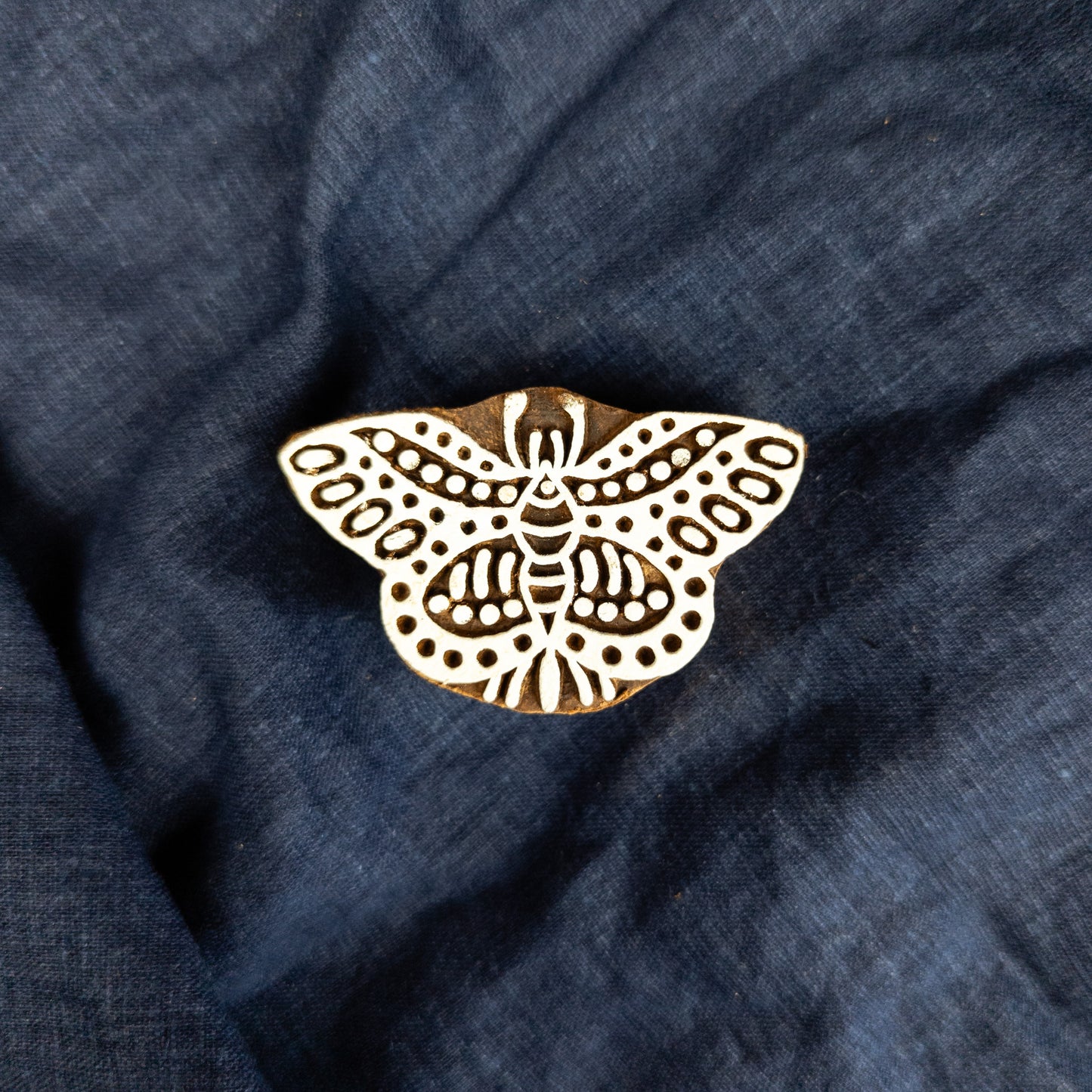 Butterfly Wooden Printing Block - Handcrafted Fabric Printing and Batik Tools