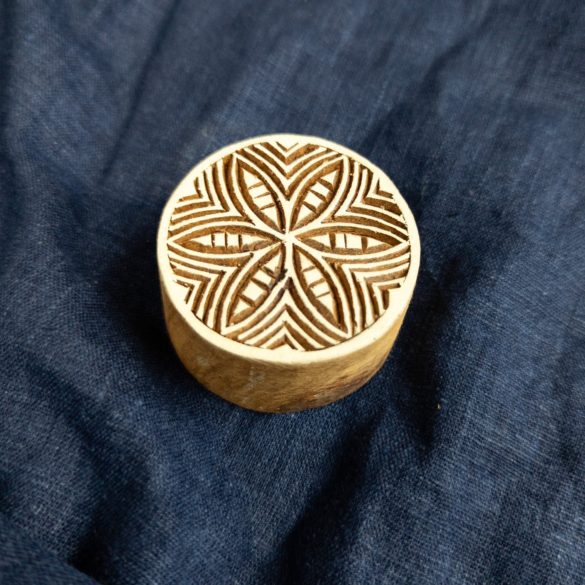Wooden flower stamp from India
