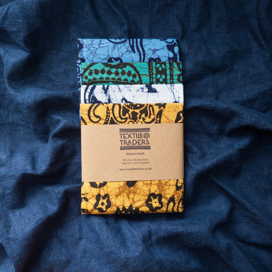 Fat Quarter Set - Bali Batik Fabric - 4 pack