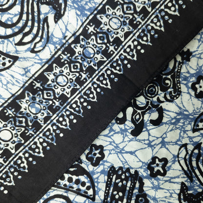 Close up of the selvedge of traditional bali batik sarong