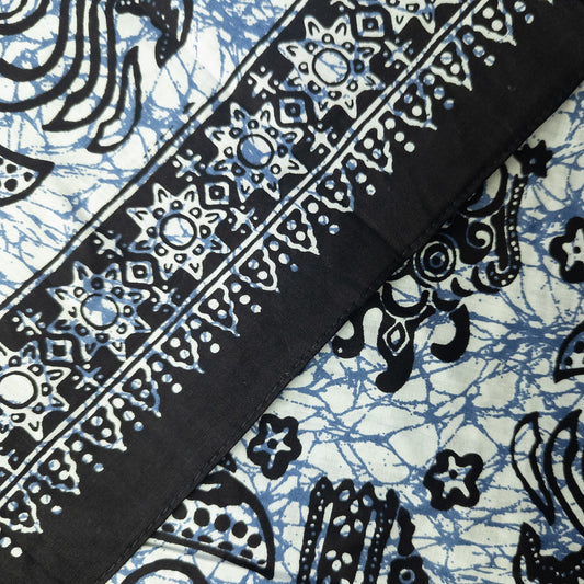 Close up of the selvedge of traditional bali batik sarong
