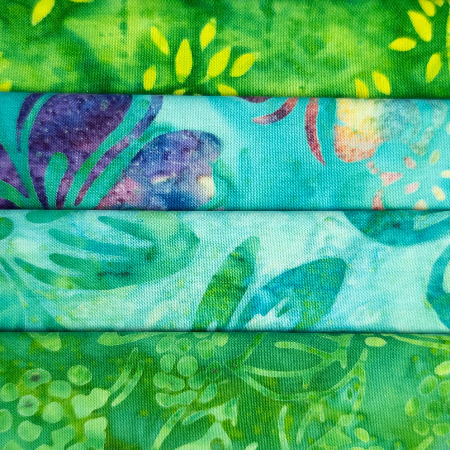 Handmade Botanical Batik Fat Quarters - 4 pieces
