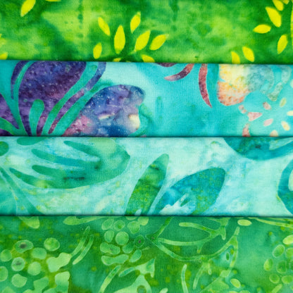 Handmade Botanical Batik Fat Quarters - 4 pieces